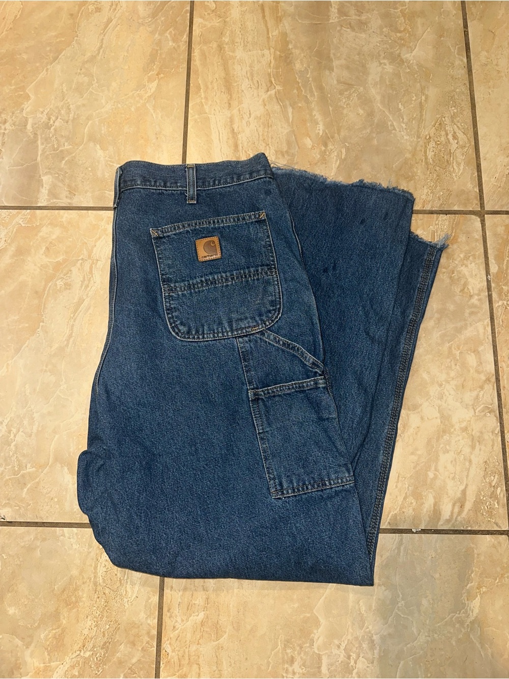 Dark Wash Carhartt Men’s Cargo Jeans Size 38